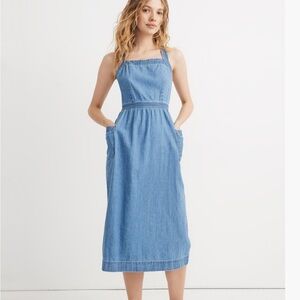Madewell denim apron midi dress